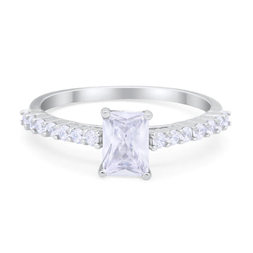 Vintage Style Wedding Ring Simulated Cubic Zirconia 925 Sterling Silver